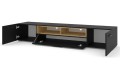 Έπιπλο Τηλεόρασης Anette 198cm – Μαύρο Ματ & χρώμα Δρυός Artisan 
