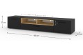 Έπιπλο Τηλεόρασης Anette 198cm – Μαύρο Ματ & χρώμα Δρυός Artisan 