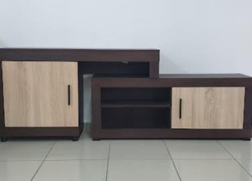 Έπιπλο Τηλεόρασης Verin με προέκταση – Sonoma Σκούρο & Ανοιχτό | Bazaar