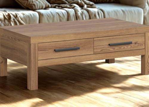 Τραπεζάκι Σαλονιού Balin 110x60cm χρώμα δρυός SIBU με συρτάρια