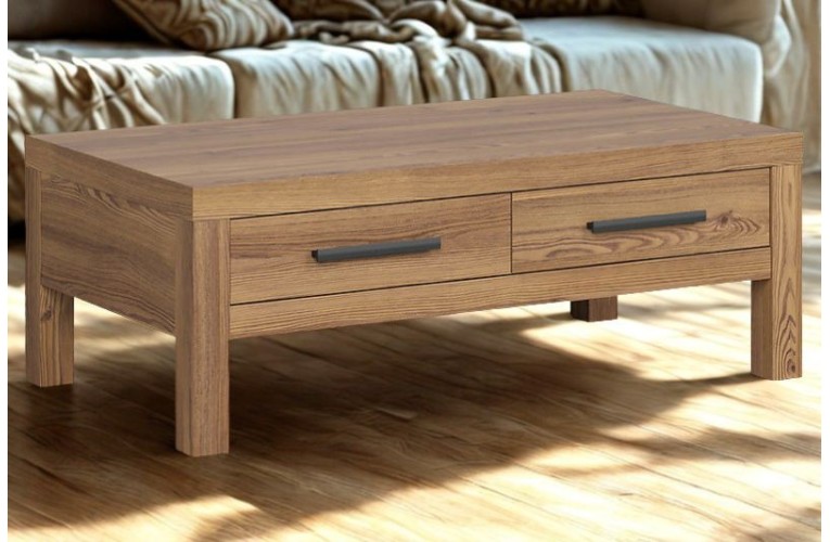 Τραπεζάκι Σαλονιού Balin 110x60cm χρώμα δρυός SIBU με συρτάρια