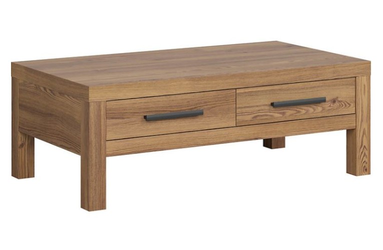 Τραπεζάκι Σαλονιού Balin 110x60cm χρώμα δρυός SIBU με συρτάρια
