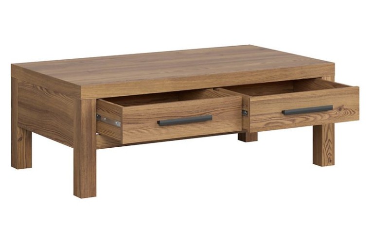 Τραπεζάκι Σαλονιού Balin 110x60cm χρώμα δρυός SIBU με συρτάρια