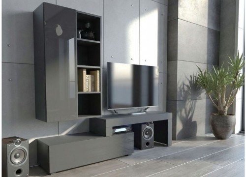 Σύνθετο σαλονιού MILANO 170-200 ΜΑΥΡΟ