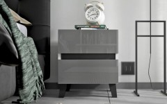 Κομοδίνο LOFT λευκό	γκρι Κομοδίνο LOFT λευκό	γκρι