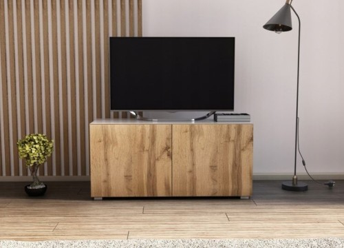 Έπιπλο TV BASIK 100 λευκό χρώμα δρυός wotan κρεμαστό ή δαπέδου