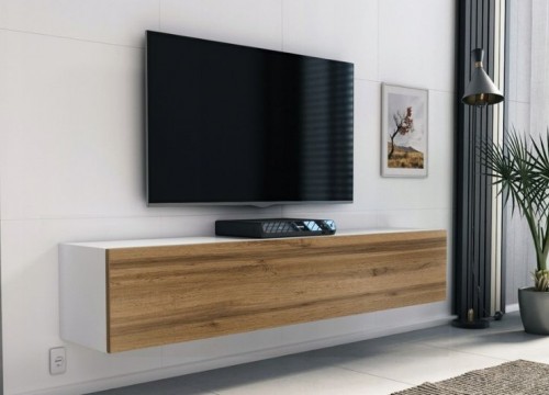 Έπιπλο TV MODUL 160 λευκό - χρώμα δρυός κρεμαστό