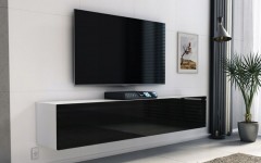 Έπιπλο TV MODUL 160 λευκό - μαύρο κρεμαστό Έπιπλο TV MODUL 160 λευκό - μαύρο κρεμαστό
