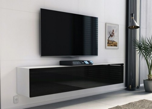 Έπιπλο TV MODUL 160 λευκό - μαύρο κρεμαστό