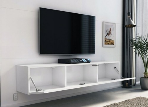 Έπιπλο TV MODUL 160 λευκό - μαύρο κρεμαστό