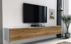 Έπιπλο TV MODUL 210 λευκό - χρώμα δρυός WOTAN κρεμαστό Έπιπλο TV MODUL 210 λευκό - χρώμα δρυός WOTAN κρεμαστό