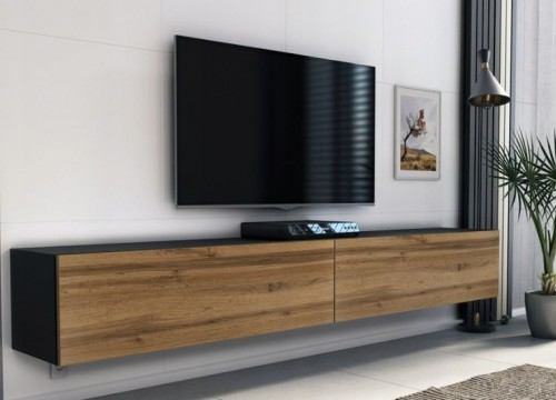 Έπιπλο TV MODUL 210 μαύρο - χρώμα δρυός κρεμαστό
