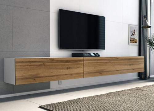 Έπιπλο TV MODUL 265 λευκό - χρώμα δρυός κρεμαστό