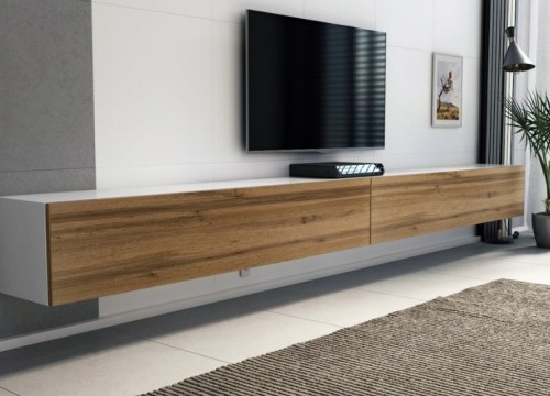 Έπιπλο TV MODUL 320 λευκό - χρώμα δρυός κρεμαστό