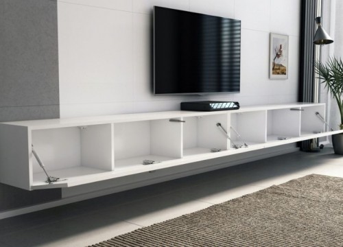Έπιπλο TV MODUL 320 λευκό - χρώμα δρυός κρεμαστό