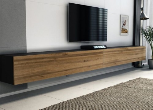 Έπιπλο TV MODUL 320 μαύρο - χρώμα δρυός κρεμαστό