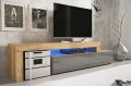 'Επιπλο TV MILANO 148-280 χρώμα δρυός - γκρι λάκα