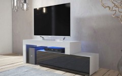 Έπιπλο TV MILANO 108-200 Λευκό-Μαύρο γωνιακό επεκτεινόμενο	 Έπιπλο TV MILANO 108-200 Λευκό-Μαύρο γωνιακό επεκτεινόμενο