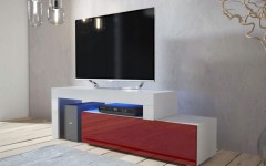 Έπιπλο TV MILANO 108-200 Λευκό-Μπορντό γωνιακό επεκτεινόμενο Έπιπλο TV MILANO 108-200 Λευκό-Μπορντό γωνιακό επεκτεινόμενο