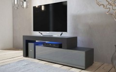 Έπιπλο TV MILANO 108-200 Μαύρο-Γκρι γωνιακό επεκτεινόμενο Έπιπλο TV MILANO 108-200 Μαύρο-Γκρι γωνιακό επεκτεινόμενο