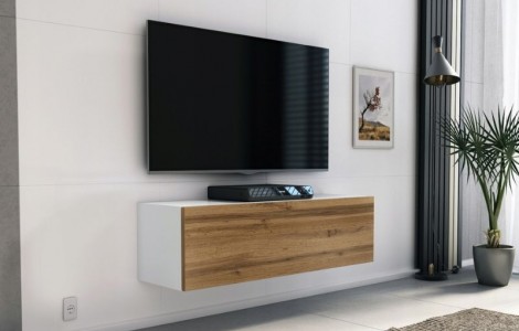 Έπιπλο TV MODUL 105 λευκό - χρώμα δρυός κρεμαστό Έπιπλο TV MODUL 105 λευκό - χρώμα δρυός κρεμαστό