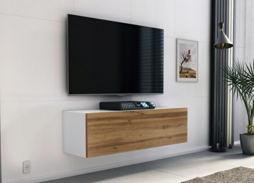 Έπιπλο TV MODUL 105 λευκό - χρώμα δρυός κρεμαστό