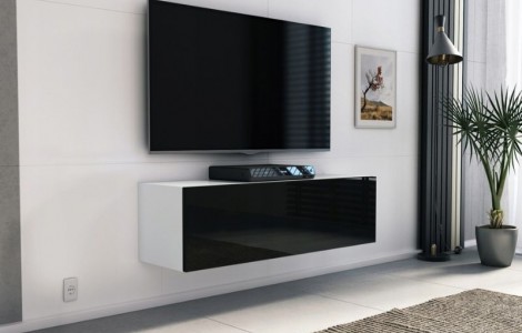 Έπιπλο TV MODUL 105 λευκό - μαύρο κρεμαστό Έπιπλο TV MODUL 105 λευκό - μαύρο κρεμαστό