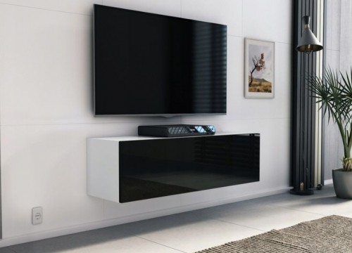 Έπιπλο TV MODUL 105 λευκό - μαύρο κρεμαστό