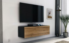 Έπιπλο TV MODUL 105 μαύρο - χρώμα δρυός κρεμαστό Έπιπλο TV MODUL 105 μαύρο - χρώμα δρυός κρεμαστό