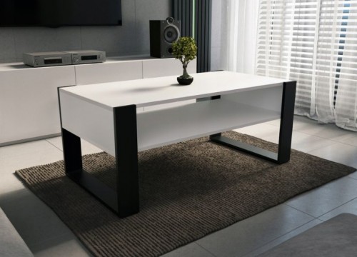 Τραπεζάκι σαλονιού LOFT 120 λευκό - μαύρο Τραπεζάκι σαλονιού LOFT 120 λευκό - μαύρο