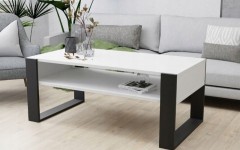 Τραπεζάκι σαλονιού LOFT 120 λευκό - μαύρο Τραπεζάκι σαλονιού LOFT 120 λευκό - μαύρο