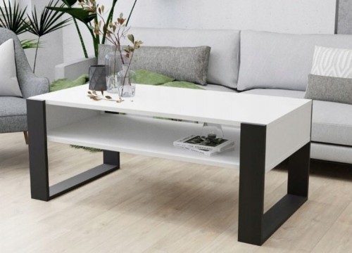 Τραπεζάκι σαλονιού LOFT 120 λευκό - μαύρο Τραπεζάκι σαλονιού LOFT 120 λευκό - μαύρο