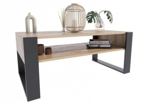 Τραπεζάκι σαλονιού LOFT 120 χρώμα δρυός wotan - γκρι Τραπεζάκι σαλονιού LOFT 120 χρώμα δρυός wotan - γκρι