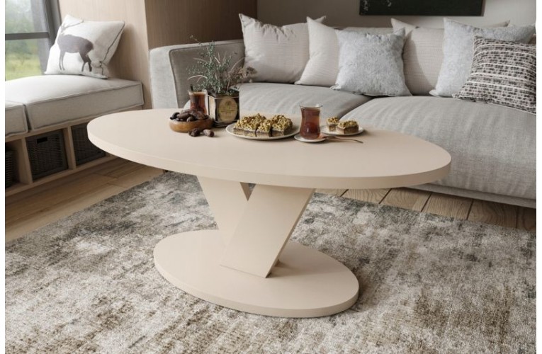 Τραπεζάκι σαλονιού LOVA Μπεζ Σαμπανί Οβάλ μοντέρνο Τραπεζάκι σαλονιού LOVA Μπεζ Σαμπανί Οβάλ μοντέρνο