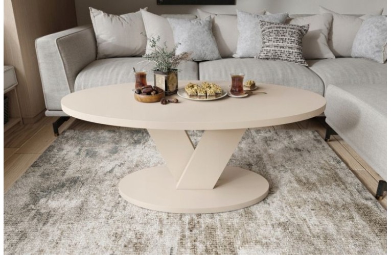 Τραπεζάκι σαλονιού LOVA Μπεζ Σαμπανί Οβάλ μοντέρνο Τραπεζάκι σαλονιού LOVA Μπεζ Σαμπανί Οβάλ μοντέρνο