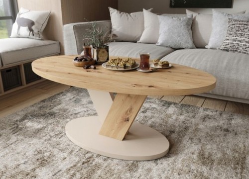 Τραπεζάκι σαλονιού LOVA Δρυς Artisan Μπεζ Σαμπανί Τραπεζάκι σαλονιού LOVA Δρυς Artisan Μπεζ Σαμπανί