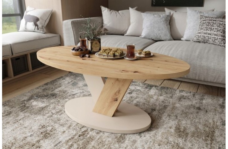 Τραπεζάκι σαλονιού LOVA Δρυς Artisan Μπεζ Σαμπανί Τραπεζάκι σαλονιού LOVA Δρυς Artisan Μπεζ Σαμπανί