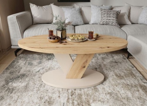 Τραπεζάκι σαλονιού LOVA Δρυς Artisan Μπεζ Σαμπανί Τραπεζάκι σαλονιού LOVA Δρυς Artisan Μπεζ Σαμπανί