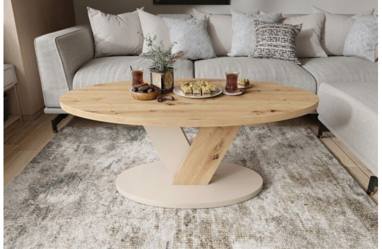 Τραπεζάκι σαλονιού LOVA Δρυς Artisan Μπεζ Σαμπανί Τραπεζάκι σαλονιού LOVA Δρυς Artisan Μπεζ Σαμπανί