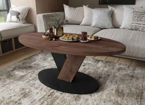 Τραπεζάκι σαλονιού LOVA καφέ με μαύρο μοντέρνο minimal  Τραπεζάκι σαλονιού LOVA καφέ με μαύρο μοντέρνο minimal