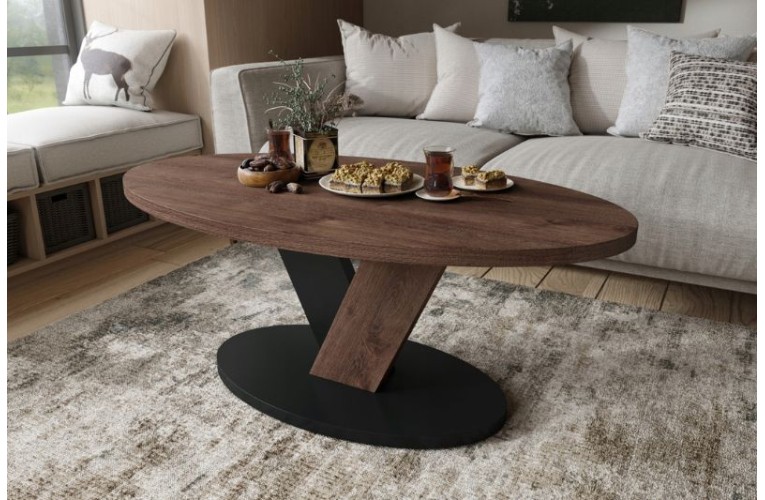 Τραπεζάκι σαλονιού LOVA καφέ με μαύρο μοντέρνο minimal  Τραπεζάκι σαλονιού LOVA καφέ με μαύρο μοντέρνο minimal