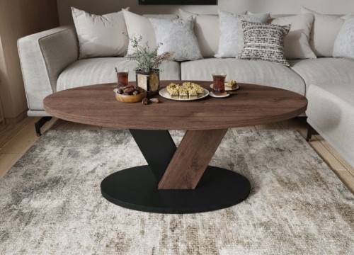 Τραπεζάκι σαλονιού LOVA καφέ με μαύρο μοντέρνο minimal  Τραπεζάκι σαλονιού LOVA καφέ με μαύρο μοντέρνο minimal