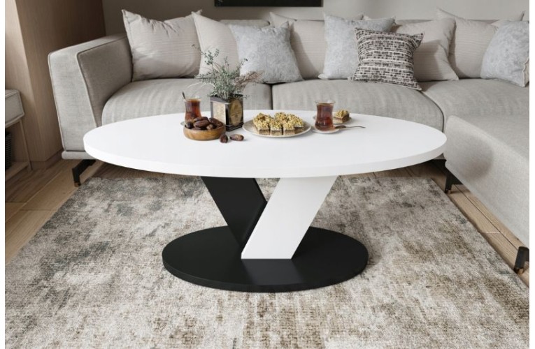 Τραπεζάκι σαλονιού LOVA Λευκό Μαύρο  Τραπεζάκι σαλονιού LOVA Λευκό Μαύρο
