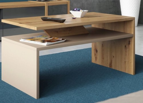 Τραπεζάκι σαλονιού PRIMA χρώμα δρυός Artisan & Μπεζ Τραπεζάκι σαλονιού PRIMA χρώμα δρυός Artisan & Μπεζ