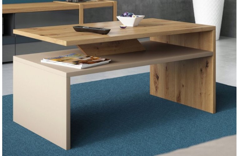 Τραπεζάκι σαλονιού PRIMA χρώμα δρυός Artisan & Μπεζ Τραπεζάκι σαλονιού PRIMA χρώμα δρυός Artisan & Μπεζ