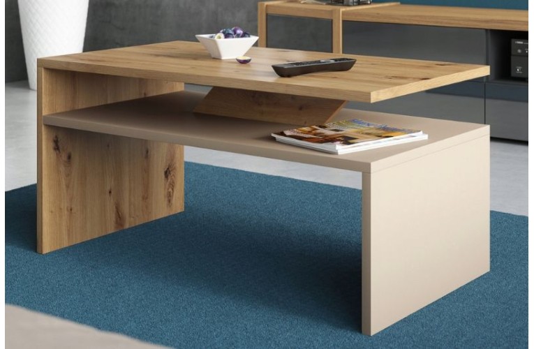 Τραπεζάκι σαλονιού PRIMA χρώμα δρυός Artisan & Μπεζ Τραπεζάκι σαλονιού PRIMA χρώμα δρυός Artisan & Μπεζ