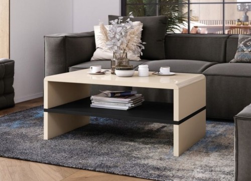 Τραπεζάκι σαλονιού ROCK Μπεζ Λάκα με μαύρο Τραπεζάκι σαλονιού ROCK Μπεζ Λάκα με μαύρο