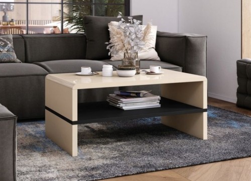 Τραπεζάκι σαλονιού ROCK Μπεζ Λάκα με μαύρο Τραπεζάκι σαλονιού ROCK Μπεζ Λάκα με μαύρο