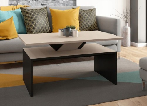 Τραπεζάκι σαλονιού SISI σε Μπεζ Σαμπανί & Μαύρο Τραπεζάκι σαλονιού SISI σε Μπεζ Σαμπανί & Μαύρο