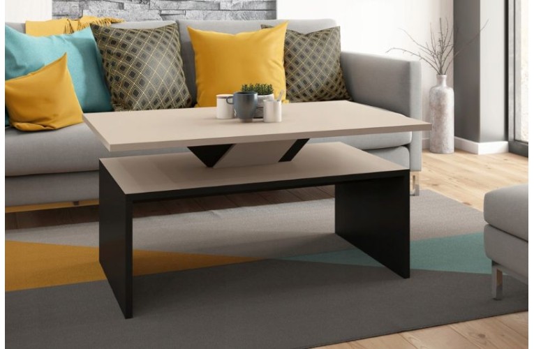 Τραπεζάκι σαλονιού SISI σε Μπεζ Σαμπανί & Μαύρο Τραπεζάκι σαλονιού SISI σε Μπεζ Σαμπανί & Μαύρο